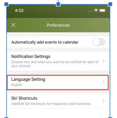 Language Settings